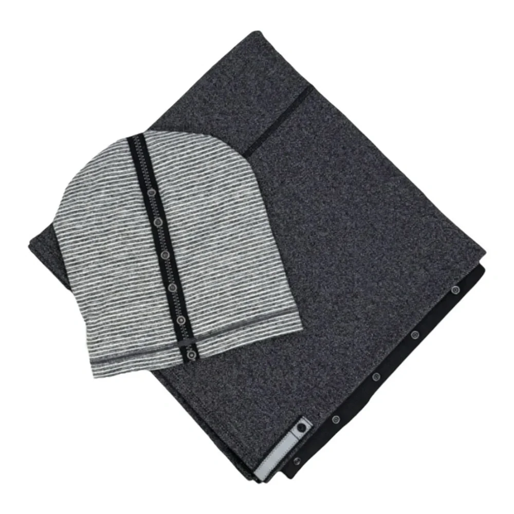 Lululemon Bundle of 2 Vinyasa Herringbone Scarf and Snap Beanie